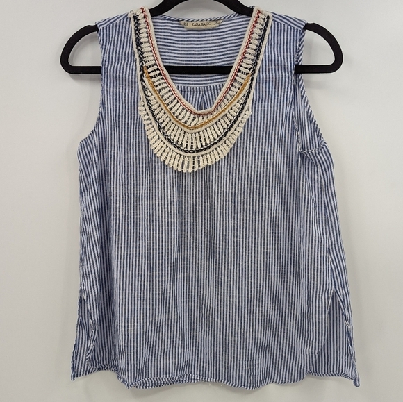 ZARA Basic Crochet Neck Sleeveless Top - Picture 1 of 6